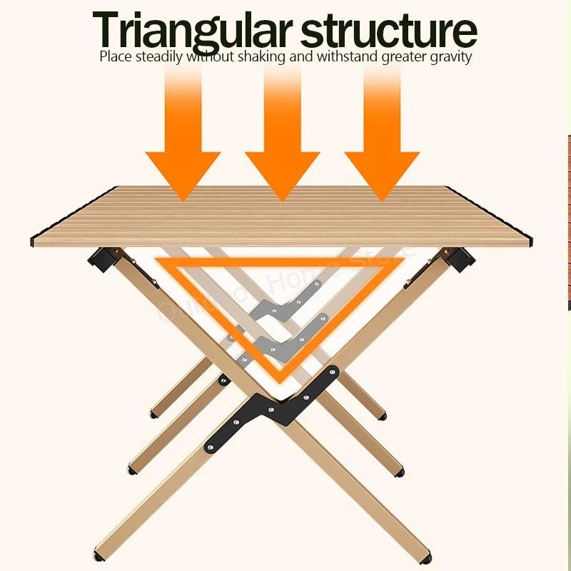 Table pliante de camping, table portable d'extérieur pour rouleaux d'œufs, table pliante pour pique-nique, table à manger sédentaire, table légère, bureau pliant