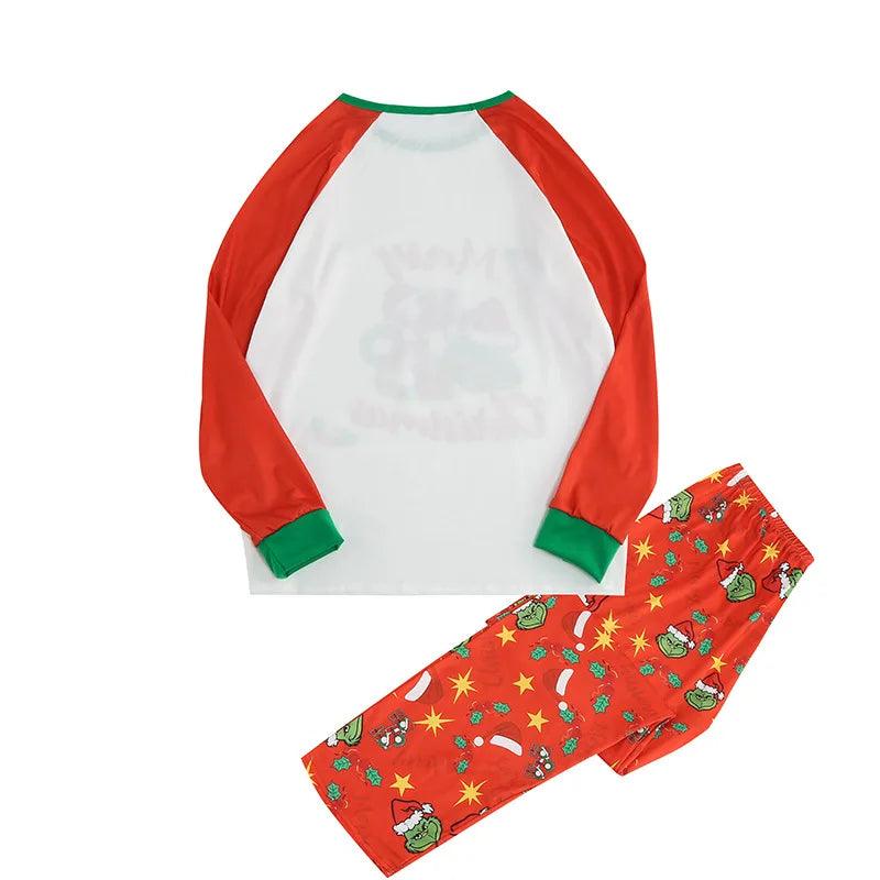 Ensemble de pyjama à manches longues pour la famille, imprimé élan de Noël 2024, vêtements de maison