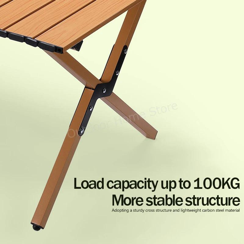 Table pliante de camping, table portable d'extérieur pour rouleaux d'œufs, table pliante pour pique-nique, table à manger sédentaire, table légère, bureau pliant