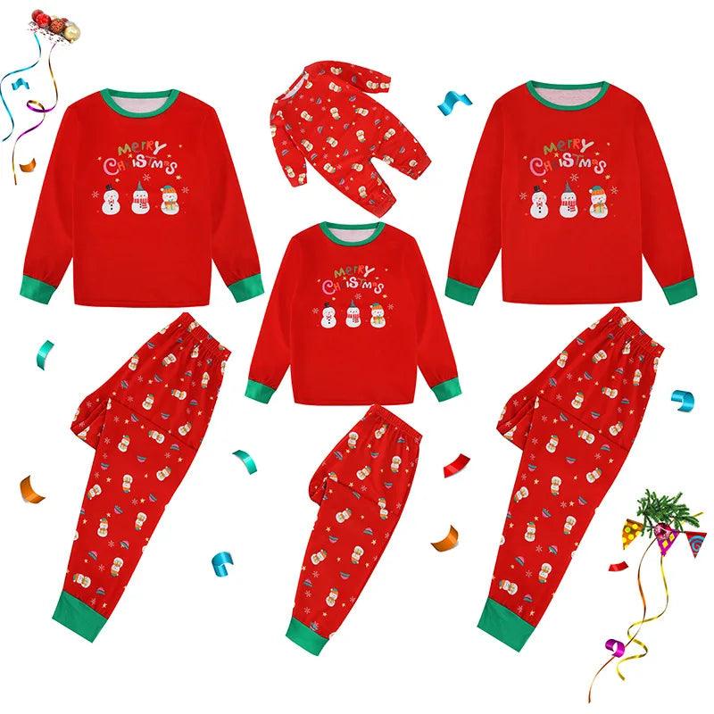 Ensemble de pyjama à manches longues pour la famille, imprimé élan de Noël 2024, vêtements de maison