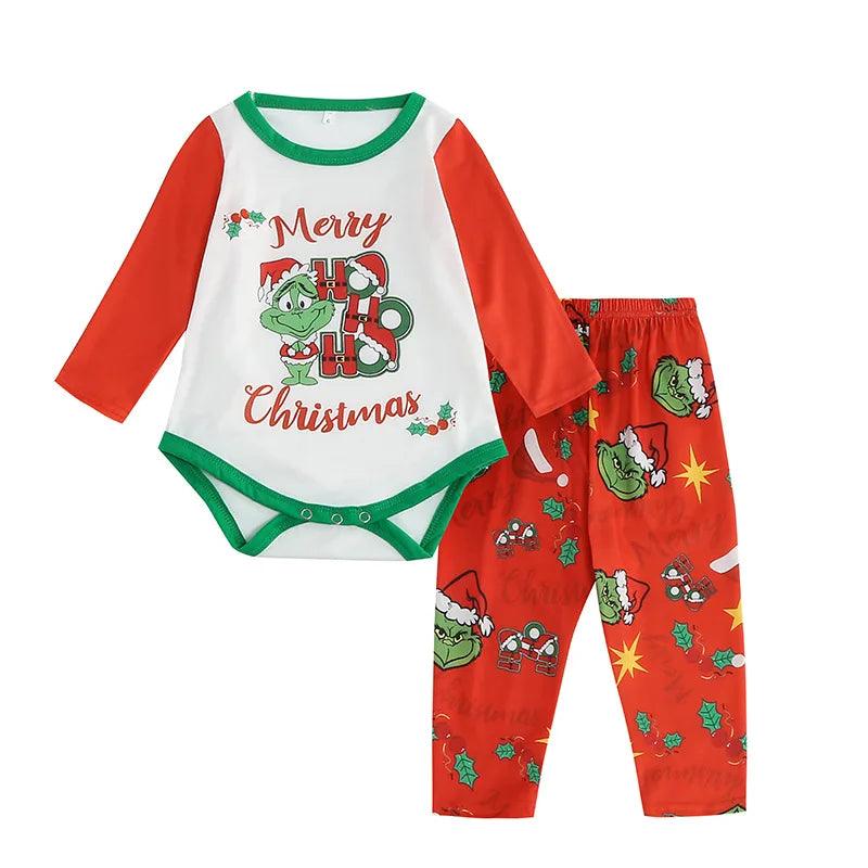 Ensemble de pyjama à manches longues pour la famille, imprimé élan de Noël 2024, vêtements de maison