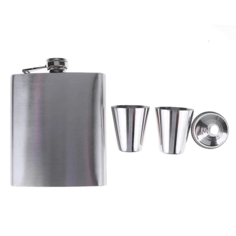 Flasque de poche portable en acier inoxydable pour whisky, 227 ml, contenant pour boissons alcoolisées, coffret cadeau, bouteille de vodka, outils