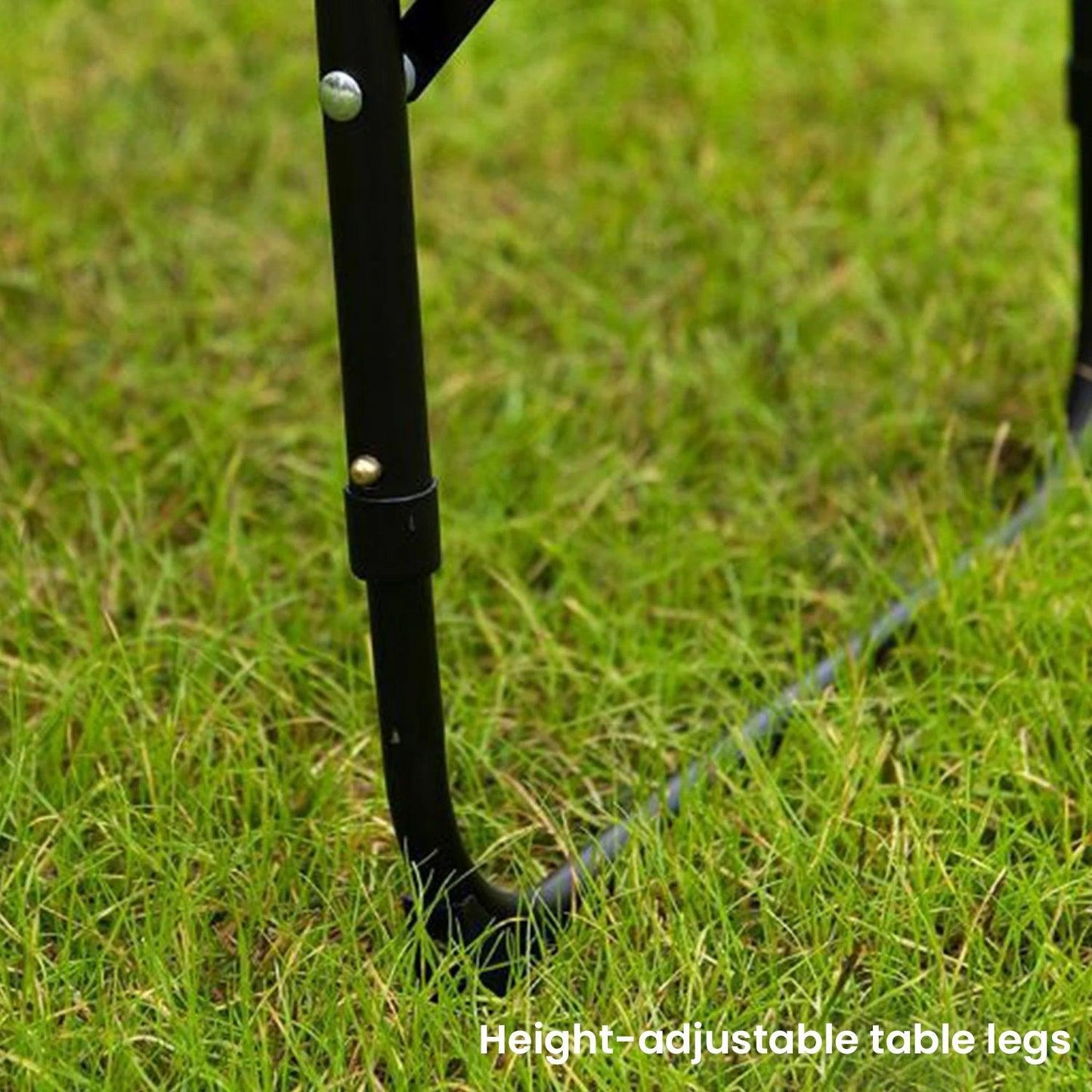 Table de camping pliante en maille de fer, table de camping portable en plein air avec étagère relevable, table à manger en alliage d'aluminium