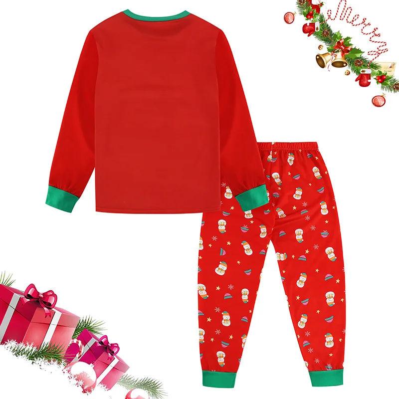 Ensemble de pyjama à manches longues pour la famille, imprimé élan de Noël 2024, vêtements de maison