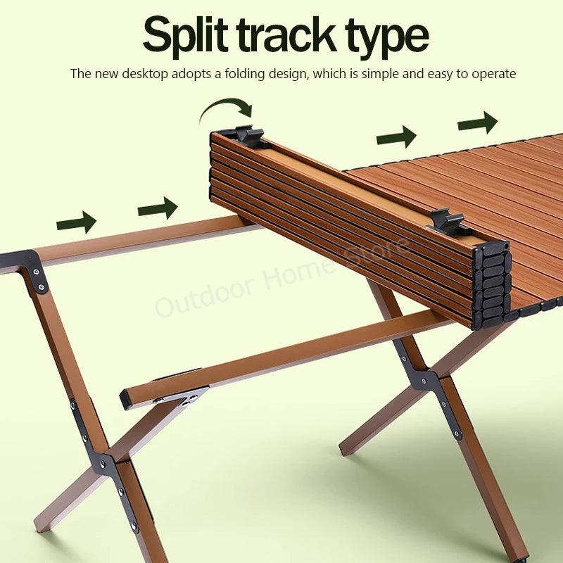 Table pliante de camping, table portable d'extérieur pour rouleaux d'œufs, table pliante pour pique-nique, table à manger sédentaire, table légère, bureau pliant