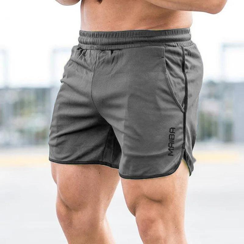New Fitness Breathable Sports Shorts Running Quick Dry Pants Summer Slim Training Quarter Pants