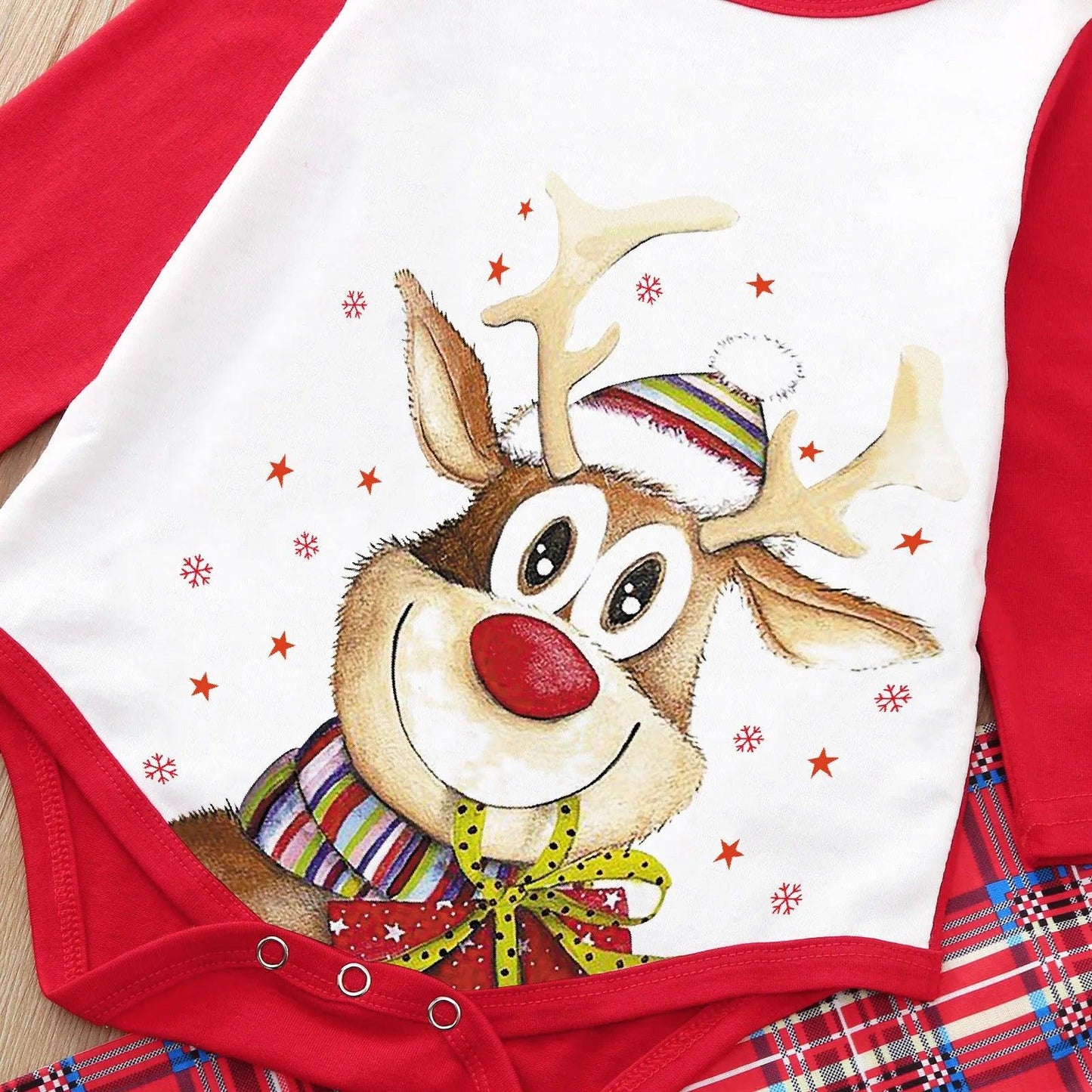 Ensemble de pyjama à manches longues pour la famille, imprimé élan de Noël 2024, vêtements de maison