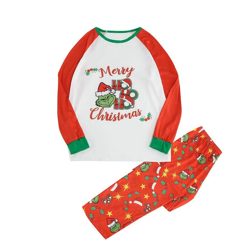 Ensemble de pyjama à manches longues pour la famille, imprimé élan de Noël 2024, vêtements de maison