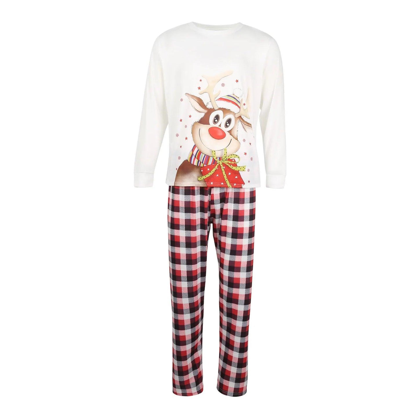 Ensemble de pyjama à manches longues pour la famille, imprimé élan de Noël 2024, vêtements de maison