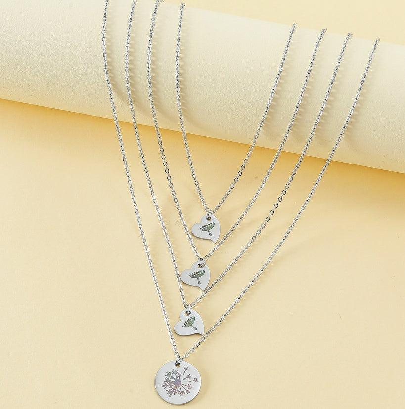 Collier carte fête des mères Cœur Clavicule parent-enfant
