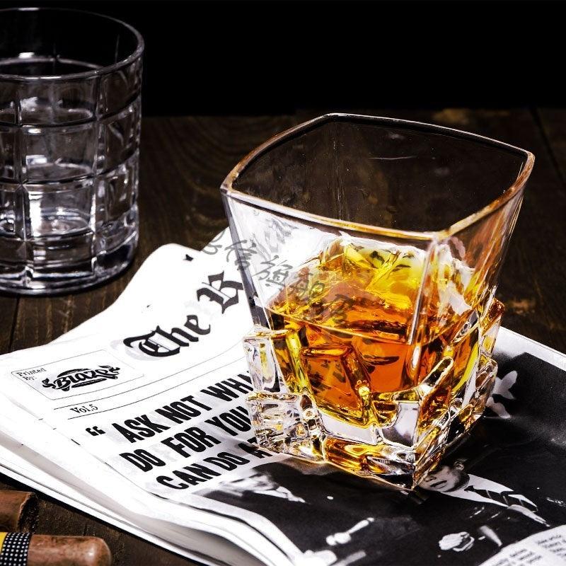 Whiskey Glass Wine Glass Foreign Wine Glass Crystal Glass Octagonal Glass Thickened Bar Glass Set Beer Glass