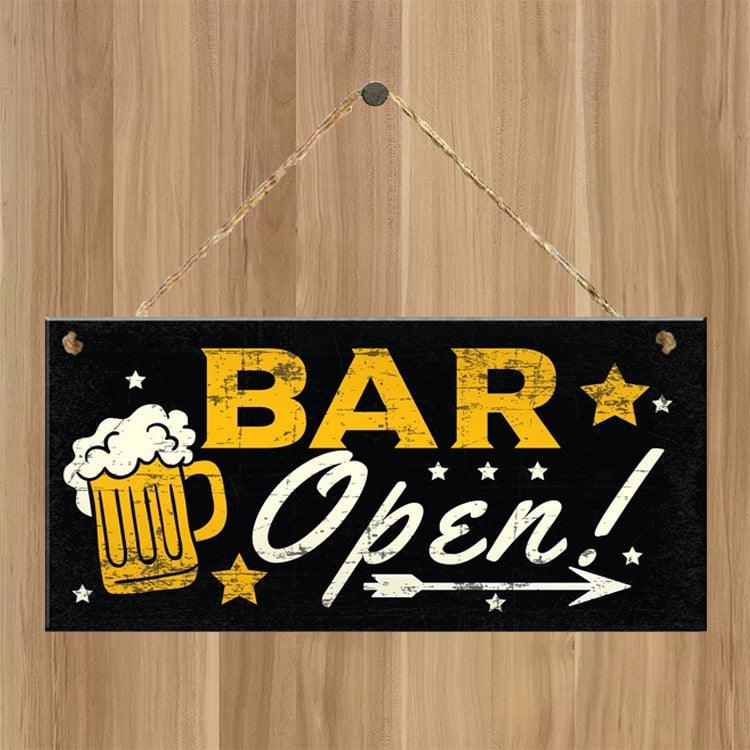 Fashion Wooden Sign Listing Bar Decoration Christmas Wood Ornaments