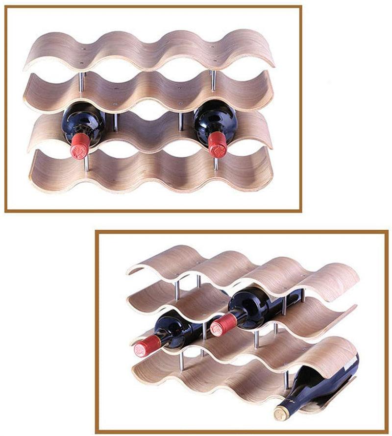 Creative Wave-shaped Home Hotel Bar Wooden Wine Rack
