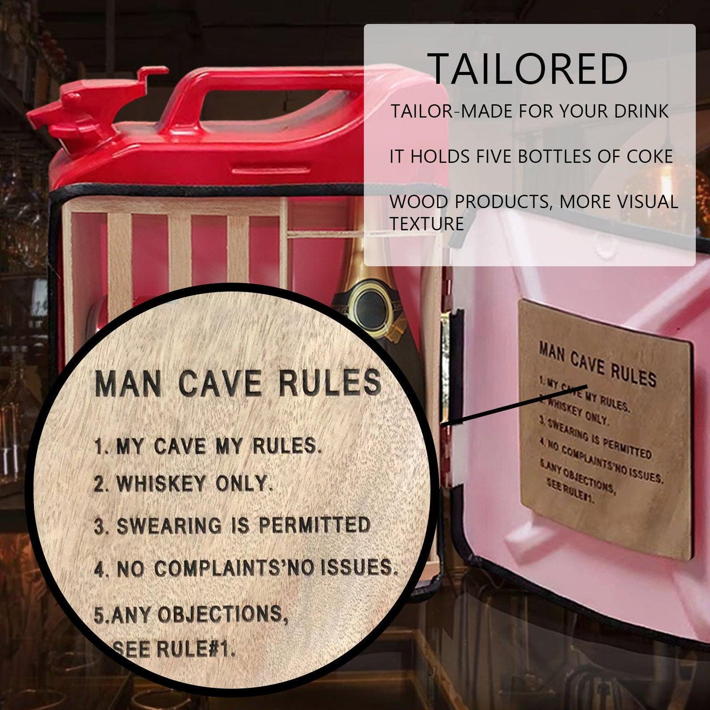 Wine Cabinet Oil Drum Box Gift Can Bar Set Christmas Decoration