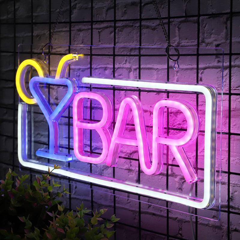Lumières publicitaires au néon aux couleurs vives pour les fêtes de bar