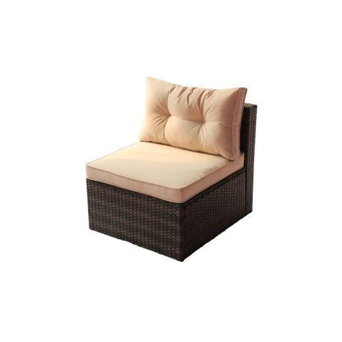 Ensemble de meubles de jardin en rotin PE, canapé d'angle et sectionnel
