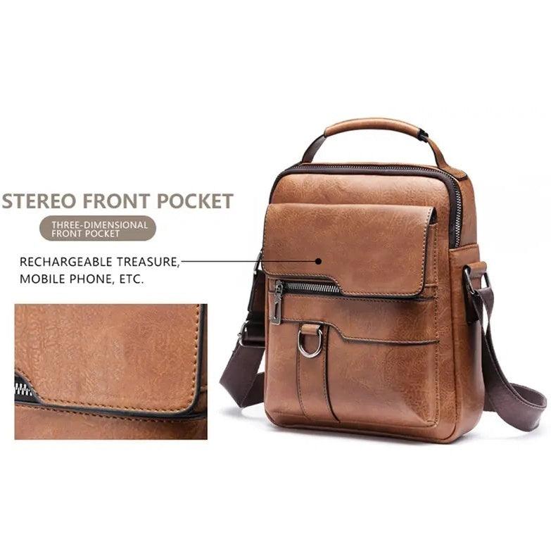 Sac à dos rétro vertical incliné, sac à dos marron tendance à bandoulière unique, compartiments multiples, bandoulière réglable, style décontracté, sac en tissu résistant, petit sac à dos incliné, brillant