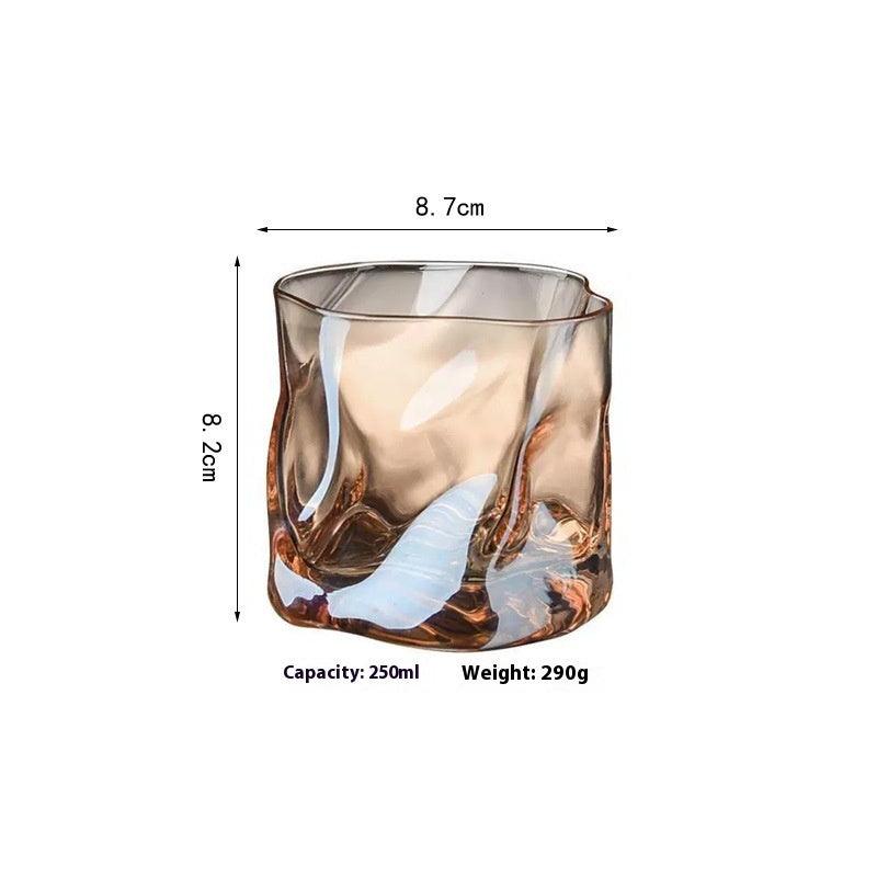 Verre à whisky irrégulier en verre torsadé créatif pour bar