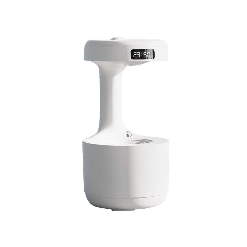 Humidificateur anti-gravité pour chambre à coucher avec horloge, diffuseur d'arômes à reflux en forme de goutte d'eau, grande capacité, silencieux, pour bureau, chambre à coucher, brumisateur domestique
