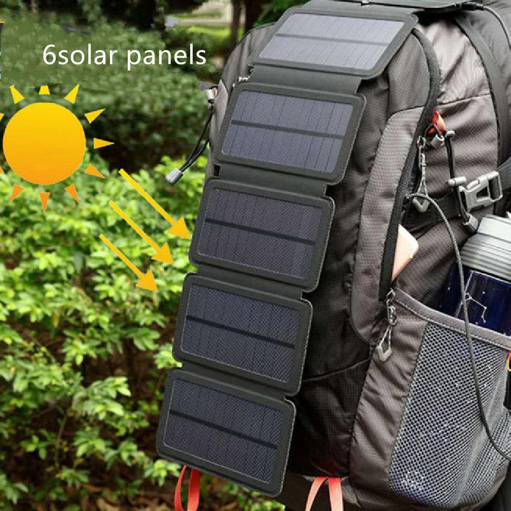 Chargeur solaire pliable d'extérieur, portable, 5 V, 2,1 A, sortie USB, pour appareils de camping, randonnée, sac à dos, voyage, alimentation pour smartphones