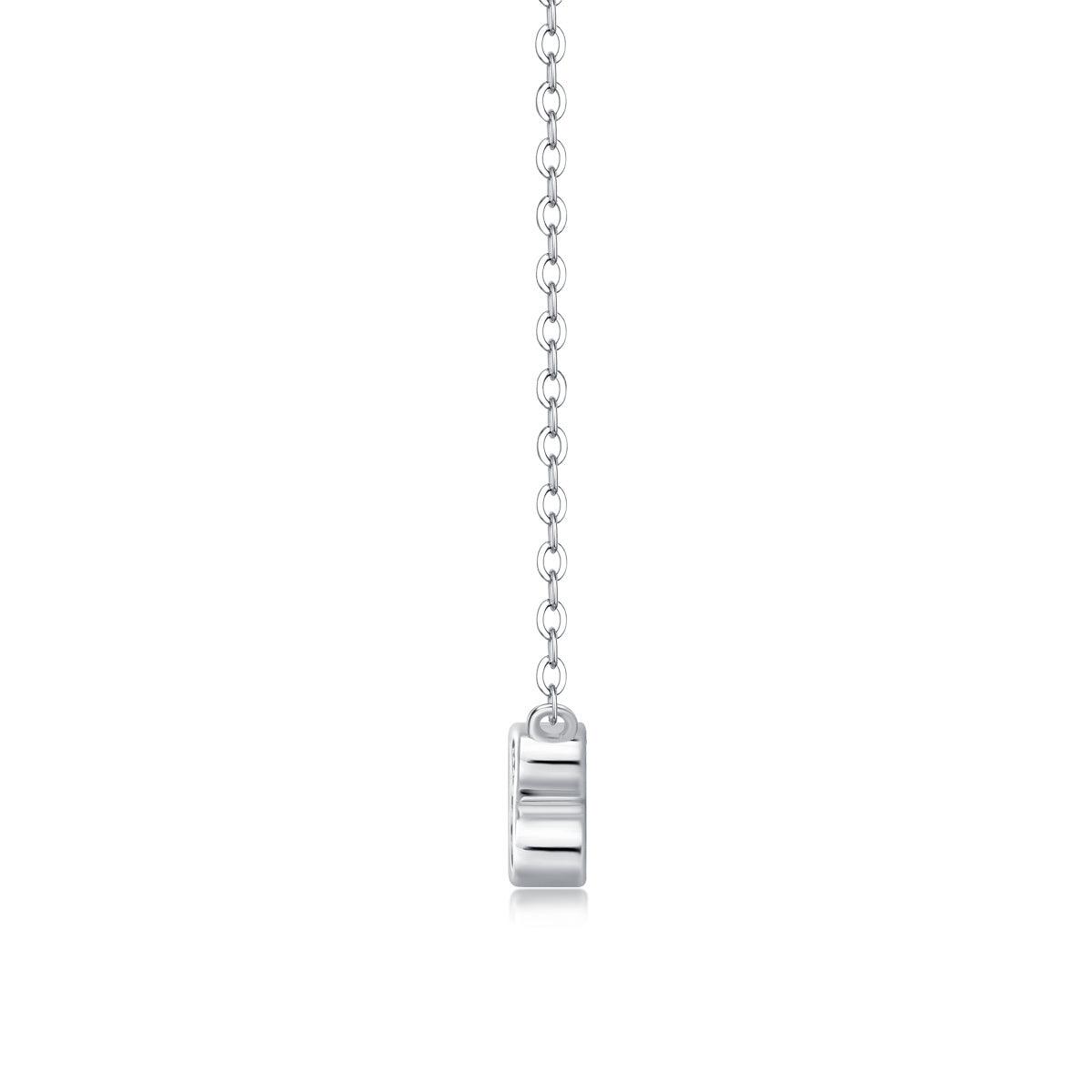 White Dew Luxury Fashion Diamond Pendant Necklace Set With Mosan Diamond Silver Ornaments