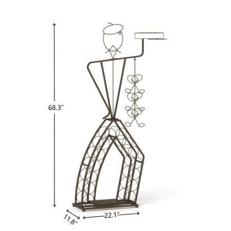 Casier à vin au design unique, casier à vin autoportant avec rangement pour bouteilles, rangement pour boissons alcoolisées et vins, organiseur pour cuisine et salle à manger.