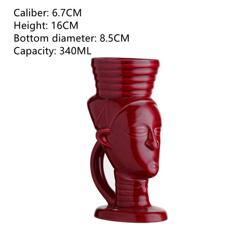 Bar Tiki Cup Tasse Tiki en céramique Tasse à cocktail Hawaïenne Personnalité créative Tasse à vin Tasse Totem