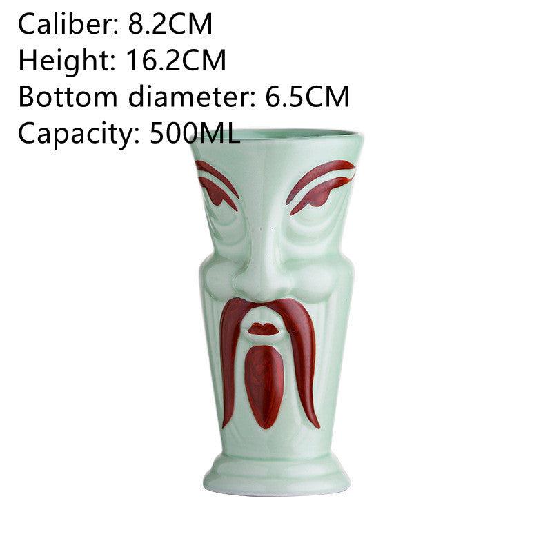 Bar Tiki Cup Tasse Tiki en céramique Tasse à cocktail Hawaïenne Personnalité créative Tasse à vin Tasse Totem