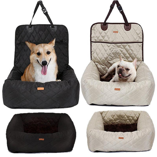 Sac de transport 2 en 1 pour chien, coussin de siège de voiture pliable, épais et polyvalent, matelas de voiture pour chien, fournitures pour animaux de compagnie