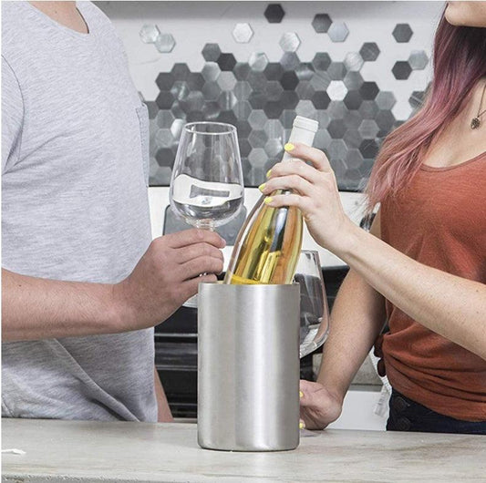 Seau à glace refroidisseur de vin et de bière à deux niveaux pour bar à domicile