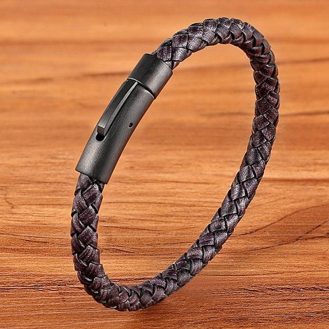 Bracelets pour hommes et femmes en acier inoxydable noir, bijoux cadeaux 