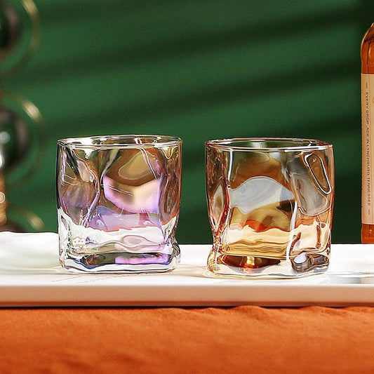 Verre à whisky irrégulier en verre torsadé créatif pour bar