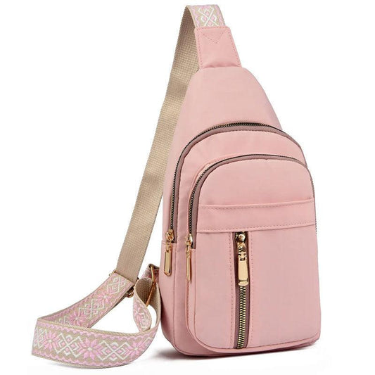 Sac de poitrine vintage pour femme, sac messager à bandoulière zippé non étanche pour les déplacements quotidiens 