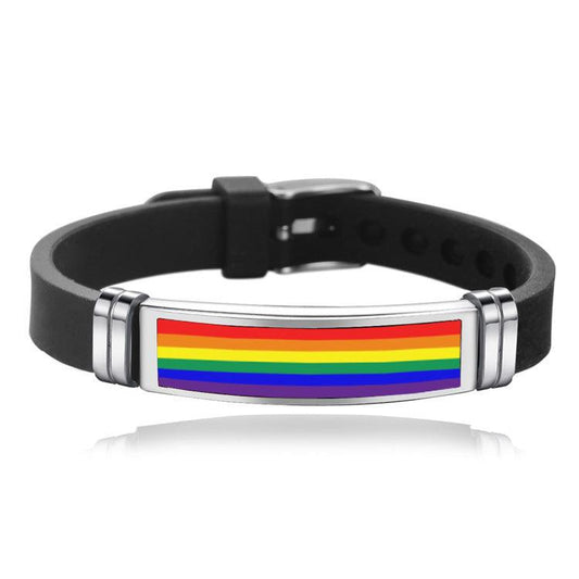 Bracelet à breloques Gay Pride, bracelet à boucle arc-en-ciel