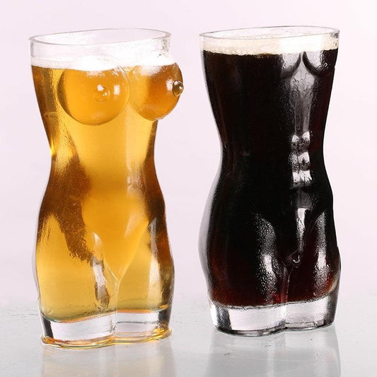 Chope à bière en verre transparent créative, tasse pour le corps humain, tasse à boisson, bar, discothèque, beauté masculine