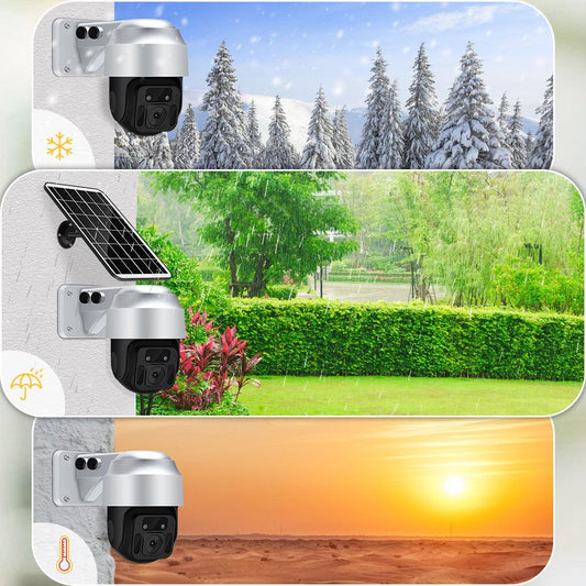 Caméra de surveillance WiFi sans fil à énergie solaire