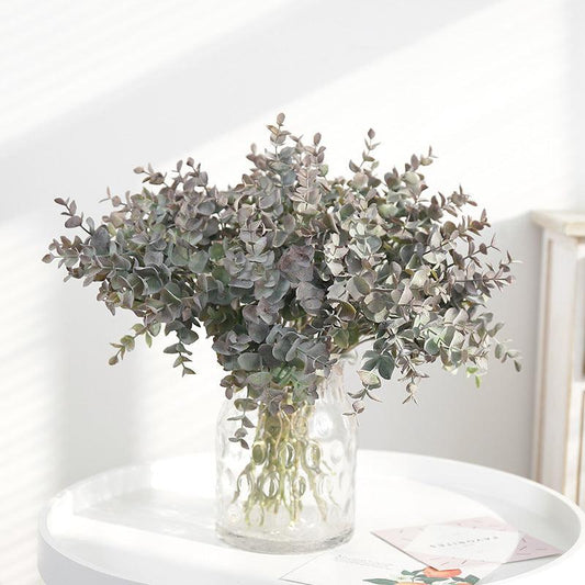 Plante Eucalyptus Feuille d'argent Maison Décoration de mariage Simulation Plante verte Bonsaï Arrangement floral Mur végétal