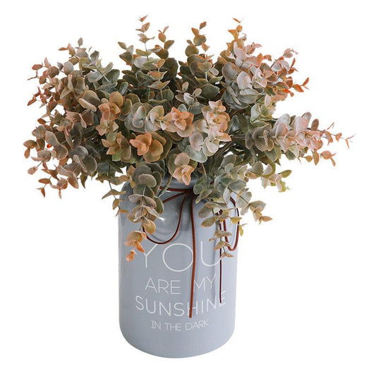 Plante Eucalyptus Feuille d'argent Maison Décoration de mariage Simulation Plante verte Bonsaï Arrangement floral Mur végétal
