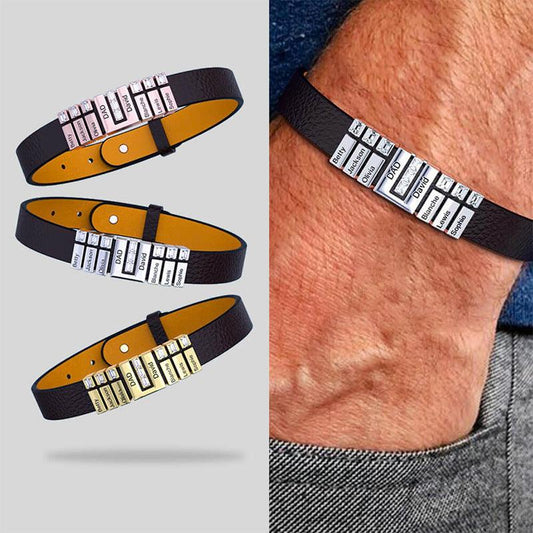 Bracelet cordon en similicuir décontracté pour homme