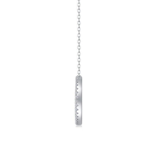 Reciprocating Luxury Fashion Diamond Pendant Necklace Set With Mosan Diamond Silver Ornaments