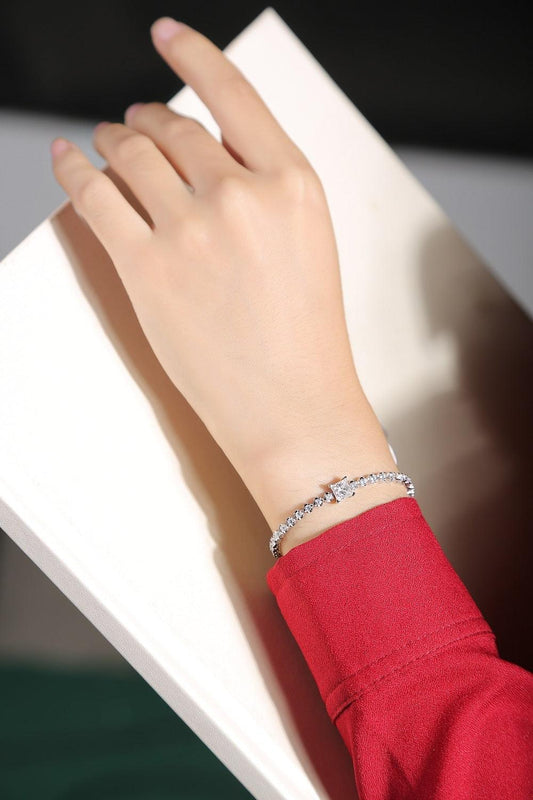 Rubik's Cube Luxury Fashion Mosan Diamond Silver Jewelry Comparable To Natural Diamond Bracelet