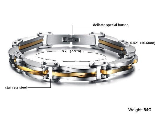 Bracelet en acier titane pour homme à texture diamant