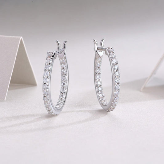 Boucles d'oreilles en argent serties de diamants et de moissanite, boucles d'oreilles à tige en diamant de luxe et tendance