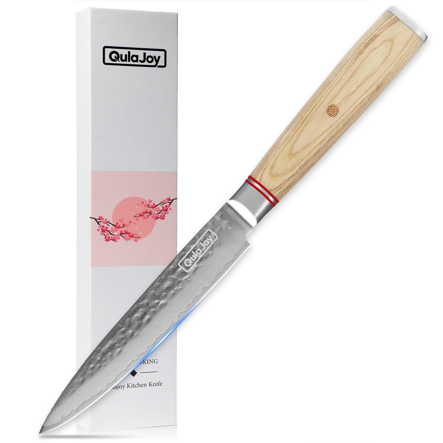 Couteau Nakiri Qulajoy 6,9 pouces, couteau à légumes professionnel, couteaux de cuisine japonais, couteau de chef Damas 67 couches, couteau de cuisine pour la maison et l'extérieur avec manche en bois ergonomique