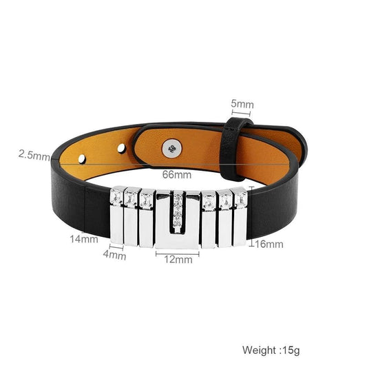 Bracelet cordon en similicuir décontracté pour homme