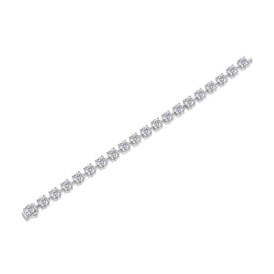 Bracelet en argent S925 avec diamants Mossan de luxe, comparable aux diamants naturels.