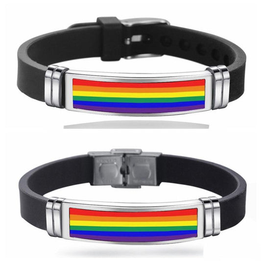 Bracelet à breloques Gay Pride, bracelet à boucle arc-en-ciel