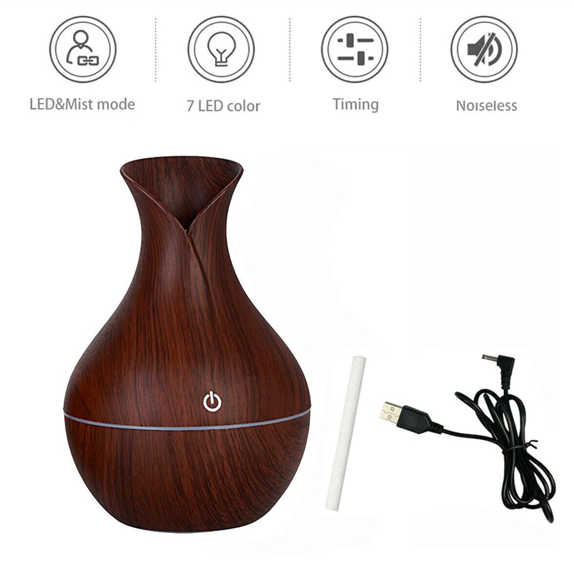 Humidificateur d'arômes ultrasonique à LED, diffuseur d'huiles essentielles, purificateur d'air, aromathérapie, petit porte-encens, bougie, parfum de yoga, brûleur d'arômes en forme de vase d'intérieur, fontaine à fumée, décoration de salon