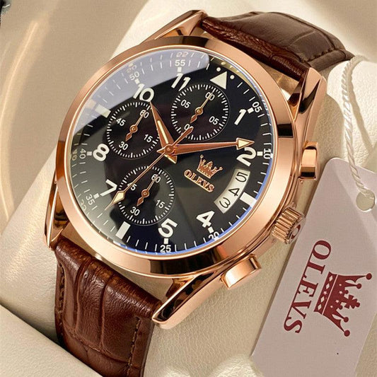 Montres de luxe OLEVS pour hommes, étanches, à quartz lumineuses