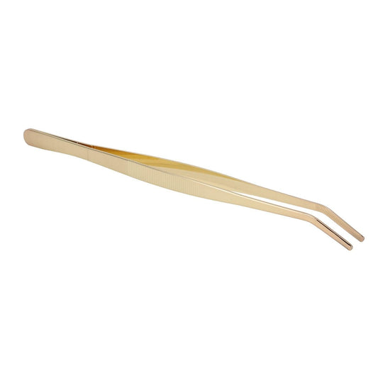 Pince à épiler à pointe courbée en acier inoxydable, épaisse, pour la cuisine, pour les glaçons, les tranches de citron et les morceaux de sucre.